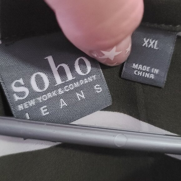 Olive Green Chiffon Stripe Top - Picture 3 of 3